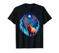 Moonlight Forest Alce Ciervo Venado Reno Camiseta