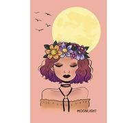 Moonlight Girl Notebook: Mystical Floral Art | 5x8 Lined Journal 103 Pages