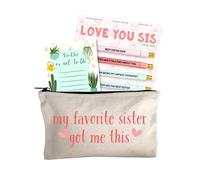 Moonlight Makers Funny Office Supplies Gift Set - Love You Sis Pen Set, To Do Or Not To Do Notepad, Favorite Sister Zipper Pouch - Cute Stationery Sets for Women, Funny Gifts for Friends and Coworkers