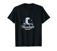 Moonlight Nurse Night Shift, diseño de Luna Creciente Camiseta