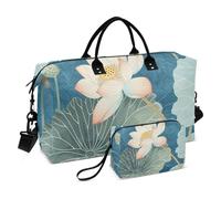 Moonlight Over Flower Pond - Bolsa de viaje de viaje para fin de semana, bolsa de gimnasio grande con bolsa de aseo para yoga, gran capacidad