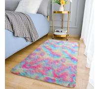 MOONLIGHT20015 Alfombras para Sala de Estar y Dormitorio - Alfombras de Área Mullidas Peludas Arcoíris Antideslizantes - Alfombra Moderna Súper Suave de Pelo Grueso y Afelpado - Alfombra que No Suelta