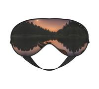 Moonlit Canoe Allagash River Print Máscara de ojos de doble cara, cubierta de sombra de ojos suave para viajes, máscara de dormir nocturna para hombres y mujeres