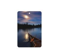 Moonlit Canoe Allagash River Printing Fashion Car Ambientador Tarjetas 10 piezas Perfumadas para Coche Hojas Colgantes