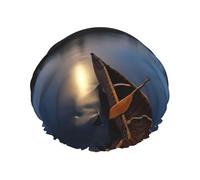 Moonlit Canoe Allagash River - Sombreros de ducha reutilizables con estampado de canoa, doble capa para spa y salón, envoltura grande para el cabello