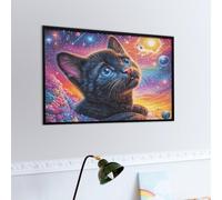 Moonlit Chat Noir Puzzle 1000 Piezas Desafío Intelectual Faune Sauvage Rompecabezas para Adultos Obra De Arte Colorido DIY Creativo Decoración Hogar 1000 PCS