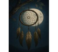 Moonlit Dreamcatcher Grid Notebook (8.5 x 11 Inches): Calm Night Sky Journal with Dream Catcher Artwork and Graph Paper for Writing, Planning & Creative Notes