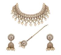 Moonlit Elegance Reverse AD Mehandi - Juego de gargantilla chapada en oro (LCT)