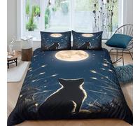 Moonlit Fantasy Art Funda Edredon Juego de Ropa de Cama de 3 Piezas Impresión 3D Cierre de Moonlit fantasía Arte Funda de Edredón Funda de Almohada a Juego Transpirable for niña （140x200cm）