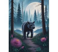 Moonlit Forest Bear Notebook: Lined Writing Journal for Nature Lovers, Wildlife Aesthetics, and Creative Inspiration - 8.5x11 Inches, 110 Ruled Pages