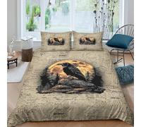 moonlit forest scene Funda de Edredón Microfibra 3 Piezas Compuesto Impresión 3D Cierre de moonlit bosque escena Funda Edredon Fundas de Almohada Suave Antialérgica for jóvenes Single（135x200cm）