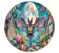Moonlit murciélago Garden Puzzles Desafío Juguetes 1000 Piezas Bestia voladora Rompecabezas Pasatiempo Creativo para Adultos Y Niños A Partir De 12 Años 1000pcs (67.5x67.5cm)
