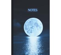 Moonlit Ocean Notebook: 240 Page 7 x 10" Hardback Journal, Moonlight Waves Writing Notebook, Sea Lover Gift, Beach Night Sketchbook, Nautical Stationery