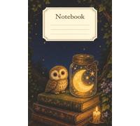 Moonlit Owl Notebook: 6 x 9 Inch Cozy Night Library Lined Journal｜100 Pages｜Cream Paper｜for Notes, Reading Lists, School, Work, and Everyday Writing
