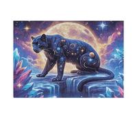 Moonlit Pantera Negra Puzzle 300 Piezas Cartón Grueso para Principiantes Bestias fantásticas Agilidad Mental Vacaciones Verano Garantía Reposición Piezas Regalo Ideal 300 PCS