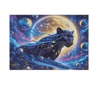 Moonlit Pantera Negra Puzzle 300 Piezas Cartón Grueso para Toda La Familia Bestias fantásticas Noches Juegos En Familia Relajación Concentración Regalo Corporativo Regalo Ideal 300 PCS