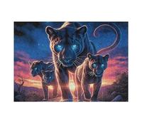 Moonlit Pantera Negra Rompecabezas 300 Piezas Cartón Grueso para Coleccionistas Bestias fantásticas Eventos Team Building Relajación Mental Ocio En Casa Reyes 300 PCS