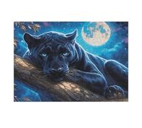 Moonlit Pantera Negra Rompecabezas 300 Piezas Cartón para Toda La Familia Fauna Silvestre Juego Compartir Estimulación Cognitiva Regalo Fin De Año Mejor Valorado 300 PCS