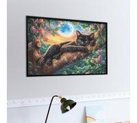 Moonlit Panthère Noire Puzzle 1000 Piezas 3D Creativo Faune Sauvage Rompecabezas para Hombres Y Mujeres Decoración Hogar Moderno Construir Maquetas 1000 PCS