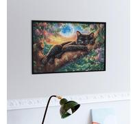 Moonlit Panthère Noire Puzzles 300 Piezas Obra De Arte Abstracta Faune Sauvage Rompecabezas para Adultos Decoración Hogar Moderno DIY Creativo Desafío 300 PCS