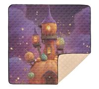 Moonlit Pumpkin Tower - Tapete grande y resistente para gimnasio y actividades para el suelo, cómoda sala de juegos, tapete de actividades para bebés y bebés, 50 x 50 pulgadas