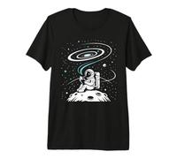 Moonlit Reader Astronauta Retro Space Book Lover Camiseta Premium