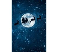 Moonlit Santa Dreams Christmas Girl Journal: 6x9 Notebook • 70 Ruled Pages • Cozy Winter Notebook with Santa Sleigh, Shimmering Night Sky & Snowfall Magic