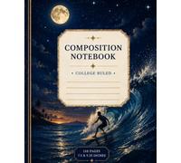 Moonlit Surf Composition Notebook: College Ruled Journal | Ocean Wave & Night Sky Writing Notebook | 110 Pages | 7.5 x 9.25 Inches: A Scenic Ocean ... Creative Writing, and Everyday Inspiration