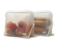 Moonmoon Bolsas de silicona reutilizables para congelar, bolsas de almacenamiento de alimentos de pie, transparentes, XL, 1500 ml, 2 piezas