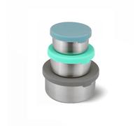 Moonmoon Recipientes de almacenamiento de alimentos,Macetas de acero inoxidable con tapas de silicona a prueba de fugas,Caja de almuerzo, destete del bebé,Juego de 3 para la escuela u oficina
