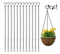 MoonSing Metal Cadena Colgante Macetas con Ganchos y Clips, 12 Piezas 50cm Cesta Colgador Plantas para Maceta de Flores, Comederos, Jaulas para Pájaros, Campanas de Viento, Linternas Adornos