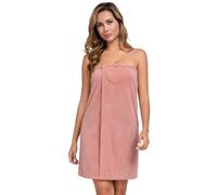 MOONSIROLI Albornoz de rizo para mujer, toalla de sauna con cierre de para ducha, spa, sauna, Rosa., Talla única