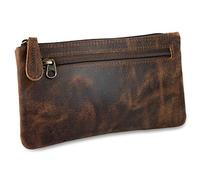 moonster Estuche Escolar de Cuero - Neceser Pequeño Hecho a Mano - Estuche para Material Escolar Elegante y Práctico para Estudiantes y Adultos - Diseño Exclusivo con Bolsillo y Llavero