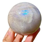 Moonstone Crystal Sphere for Home Decor, Blue Moonstone Crystal Ball, Hand-Polished Gemstone Ball for Fengshui, Divination,50~55mm