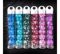 Moonstone - Juego de mini dados DND de 10 mm para MTG RPG Dungeons and Dragons Juego de rol, colores surtidos 6 x 7 42 piezas