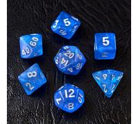 Moonstone - Juego de mini dados DND de 10 mm para MTG RPG Dungeons and Dragons juego de rol, piedra lunar, color azul mandarina