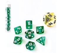 Moonstone - Juego de mini dados DND de 10 mm para MTG RPG Dungeons and Dragons juego de rol, piedra lunar color verde jade