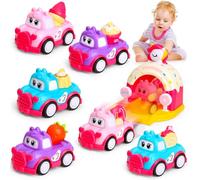 MOONTOY Juguetes Niña 1 2 3 Años, Coches de Juguetes para Pequeños Bebe 1 año, 7 Piezas Postre Juguete de Coche Baby para 12 18 24 Meses, Unicornios para Niñas Regalo 1 2 3 Años Regalo de Pascua