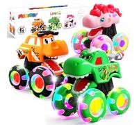 MOONTOY Monster Truck Juguete con Luces, Press and Go, Juguetes niño 2 años
