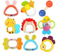 MOONTOY Sonajeros de Bebe Juguetes de Mordedor Infante Sacudiendo la Campana Conjunto de Sonajero con Caja de Almacenamiento Juguetes de Regalo para 0, 3, 6, 9, 12 Meses de Edad y Recién Nacido Bebe