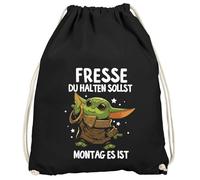 MoonWorks® Bolsa de deporte impresa con texto en alemán "Das Mimimi stark in dir ist Baby Yoda Gymbag