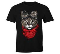 MoonWorks Camiseta para hombre, diseño de gato, Gato negro., XXXL