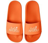 MoonWorks® Chanclas de baño con texto Holy Aperoli - Chanclas de baño para mujer, estampado Spritz Apero, Holy Aperoli Orange, 39 EU