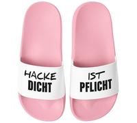 MoonWorks Chanclas de baño unisex con estampado de azada densa es obligatorio estampado hombre mujer zapatos de baño hombres mujeres regalo, Azada Densa Rosa Blanco, 40 EU