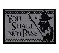 MoonWorks® Felpudo con texto en inglés "You Shall not Pass Fantasy", antideslizante y lavable, color negro, 60 x 40 cm