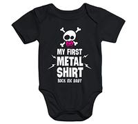 MoonWorks My First Metal - Camiseta de manga corta para bebé Camiseta de metal 3 negra. 12 - 18 Meses