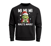 MoonWorks® Sudadera para hombre con texto en alemán "Christmas Grinch Mimimimi", con texto en alemán "Weihnachtsmuffel Print" Ugly Xmas Sweater Rundhalsausschnitt Pullover, Negro , M