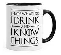 MoonWorks® - Taza de café con texto "I drink and i know things", cerámica, That's What I Do - Inner negro, talla única