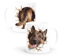 MoonWorks Taza para pastor alemán, regalo para dueños de perros, amigos de animales, taza de cerámica, color blanco estándar