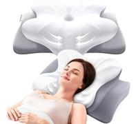 MOONYIN Almohada Cervicales y Cuello, Almohada Ergonómico Espuma de Memoria, Diseño Mariposa, Tecnología de Enfriamiento, Dormir de Lado, Espalda y Estómago Rendimiento Diseño